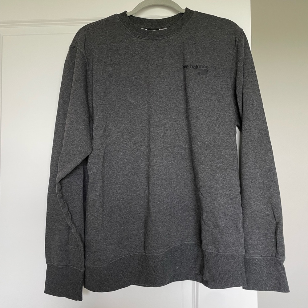 New Balance Gray Crewneck Sweater Minimalist Design